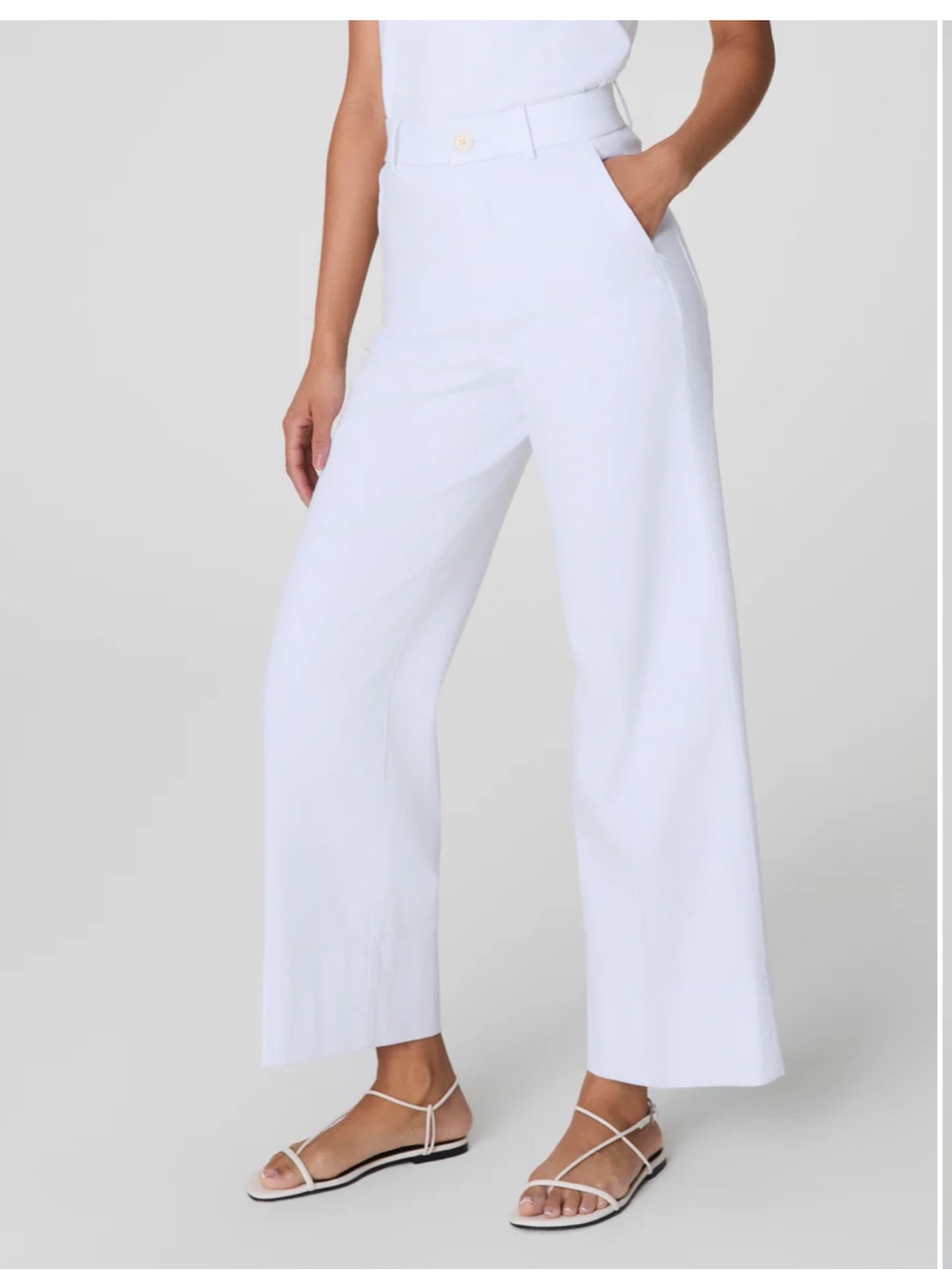 SPANX Cropped Wide Leg Pants size XL white